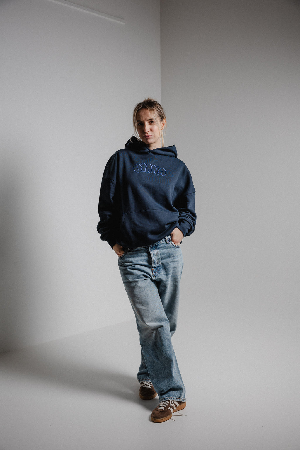 Unisex Bubble Letter Hoodie Blue