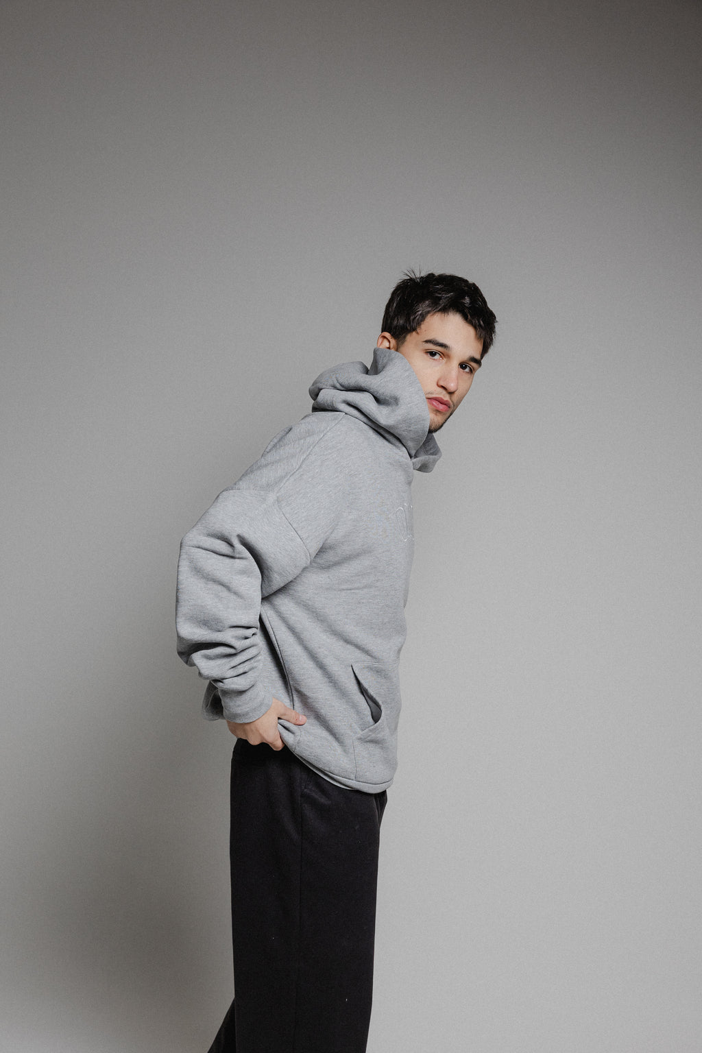 Unisex Bubble Letter Hoodie Gray