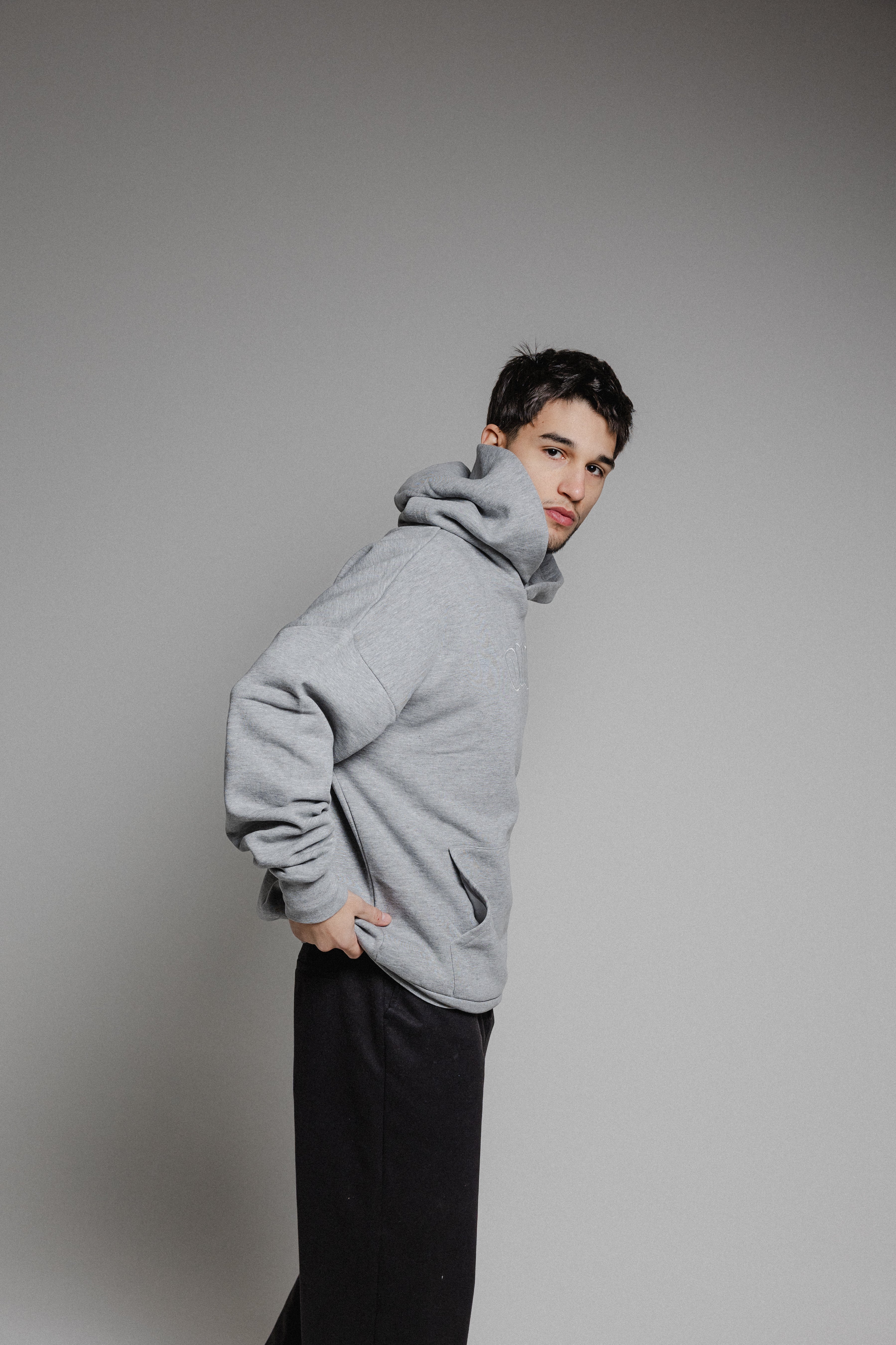 Unisex Bubble Letter Hoodie Gray