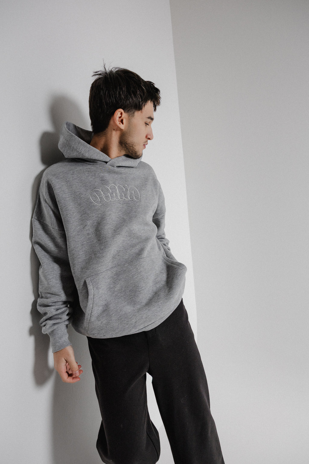 Unisex Bubble Letter Hoodie Gray